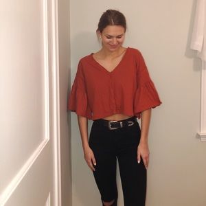 Lightly worn, Urban Outfitters burnt orange crop.
